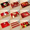 Floor Mat Christmas Theme Pattern Non Slip Flannel Front Door Entrance Mat Home