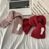 Scarf Designer Niche Macaron Candy Solid Color Cross Wool Fashion Ins Knitted Scarf