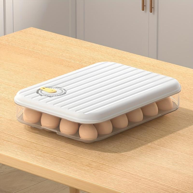 Egg Holder For Refrigerator Deviled Egg With Lid Fridge Egg Storage Stackable Plastic Egg Containers 24 Egg Tray Kitchen Tools