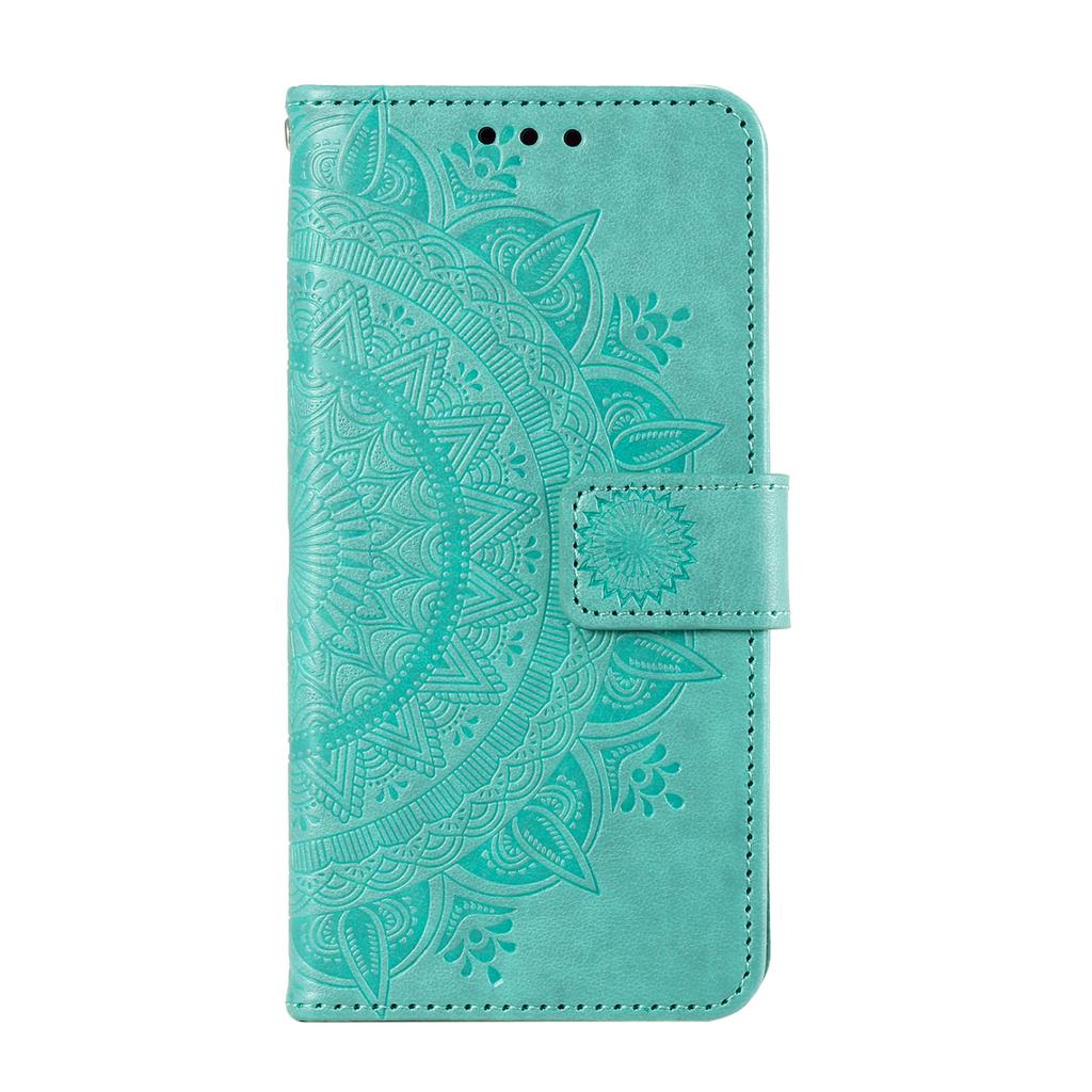 For Xiaomi Redmi Note 13 4G PU Leather Phone Case Imprinted Mandala Flower Stand Wallet Cover