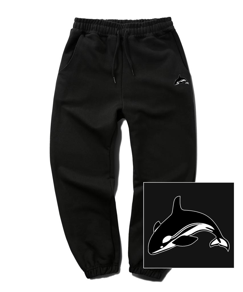 TRIPSHION Dolphin Logo Jogger Sweatpants - Black