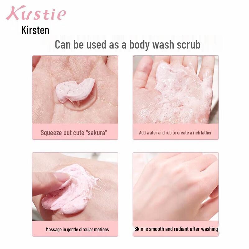 Kustie Cherry Blossom Dual-Effect Body Scrub