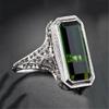 Real 925 Sterling Silver Natural Emerald Ring for Women Emerald Bijoux Femme Mujer Jewelry Gemstone 925 Sliver Jewelry