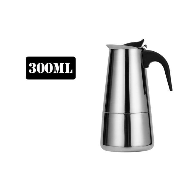 Кофеварка из нержавеющей стали, горшок Мока, гейзерная кофеварка, кофейник, кофеварка для эспрессо, пивовар, инструменты для кофе латте, перколятор, плита