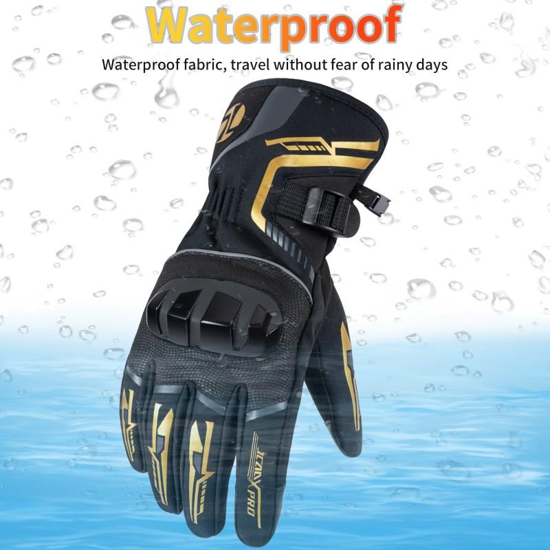 Winter Motorcycle Gloves Men Women Waterproof Windproof Thermal Lined Riding Long Style