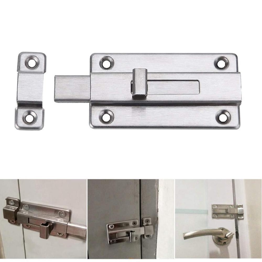 Bedroom Bathroom Stainless Steel Shed Lock Door Bolt Padlock Clasp Set Cabinet Catches