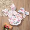 Toddler Kids Baby Girl Clothes Tops Romper Bodysuit+Headband Sunsuit Outfit Set