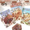 4 Set 3D DIY House Scene Stickers Stress Relief Decals Supermarket Coffee Shop Bookstore Sun Room Library Tear-resistant Surface Stickers