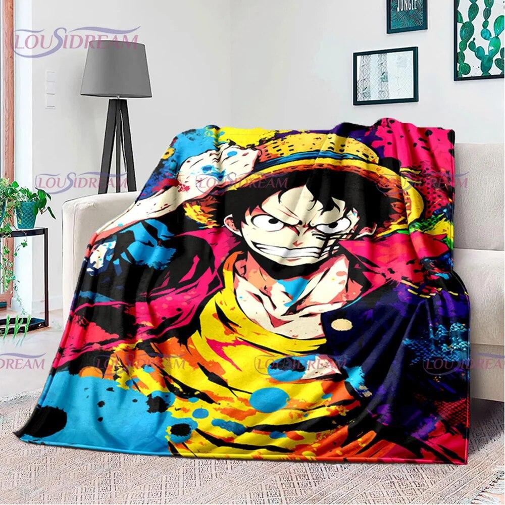 Одеяло с принтом японского поп-аниме, фланелевое постельное белье для дивана, офисное одеяло для пикника, домашний декор, подарок на день рождения