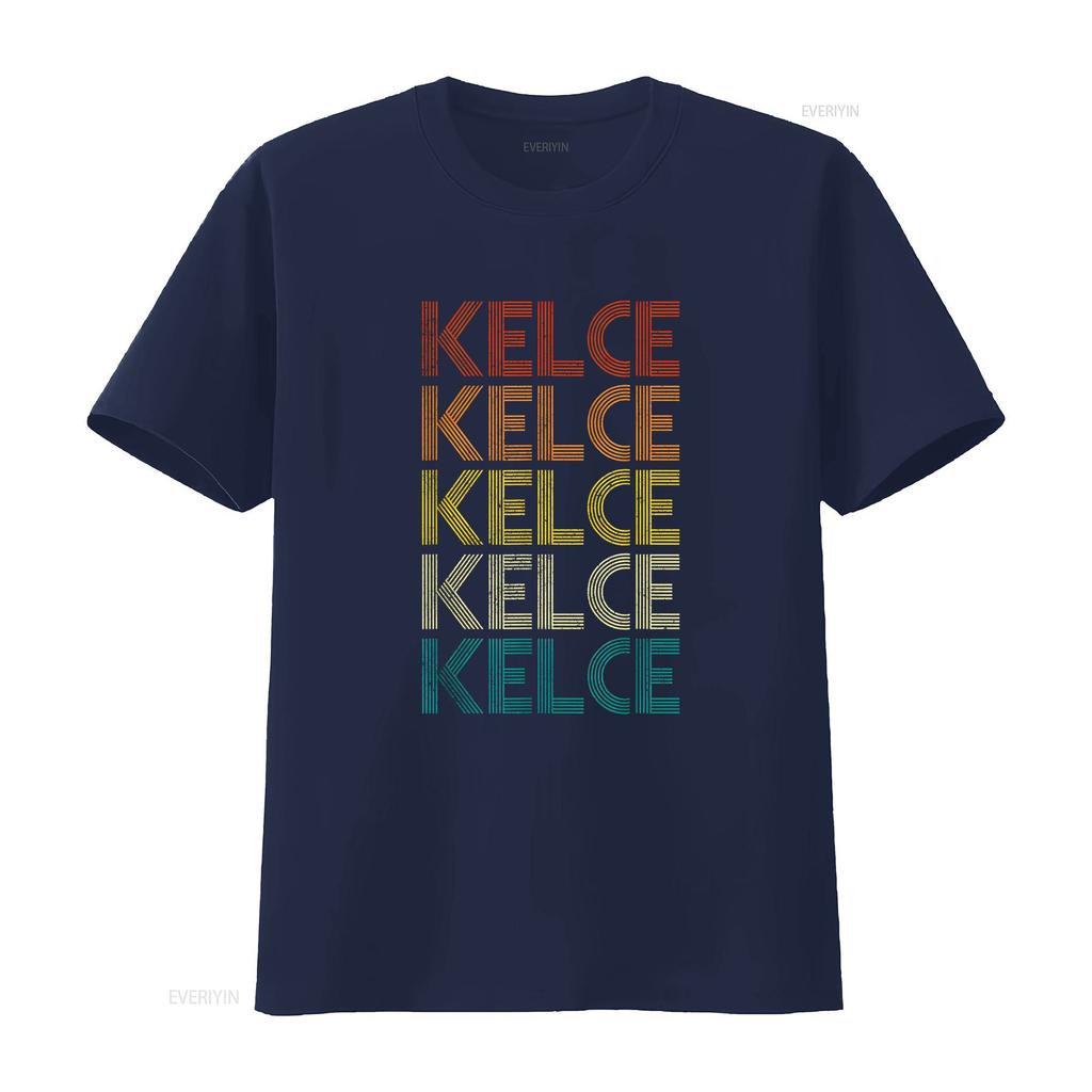 Kelce Vintage Retro T Shirt Vintage Washed Soft Unisex Breathable Homme Versatile Stretched Casual Comfortable Slightly Graphic