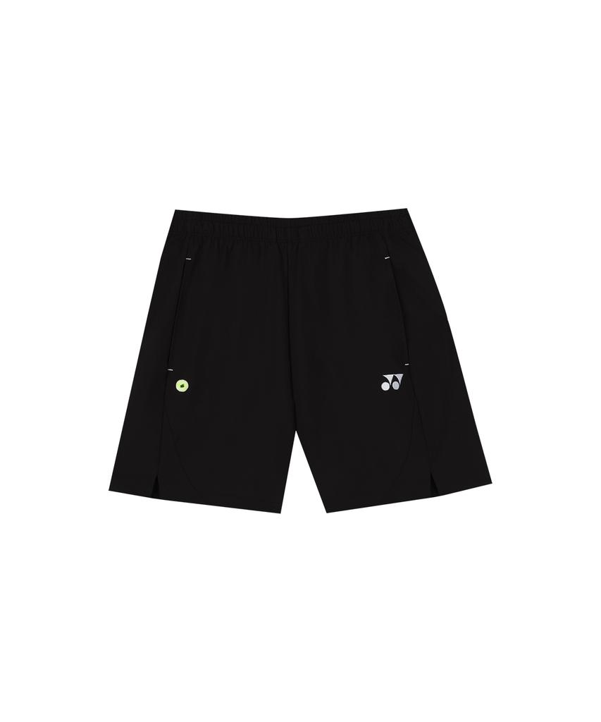 YONEX 265Ph001M Черный/Светло-серый Мужские Текстурные Шорты для Тенниса с Нашивкой