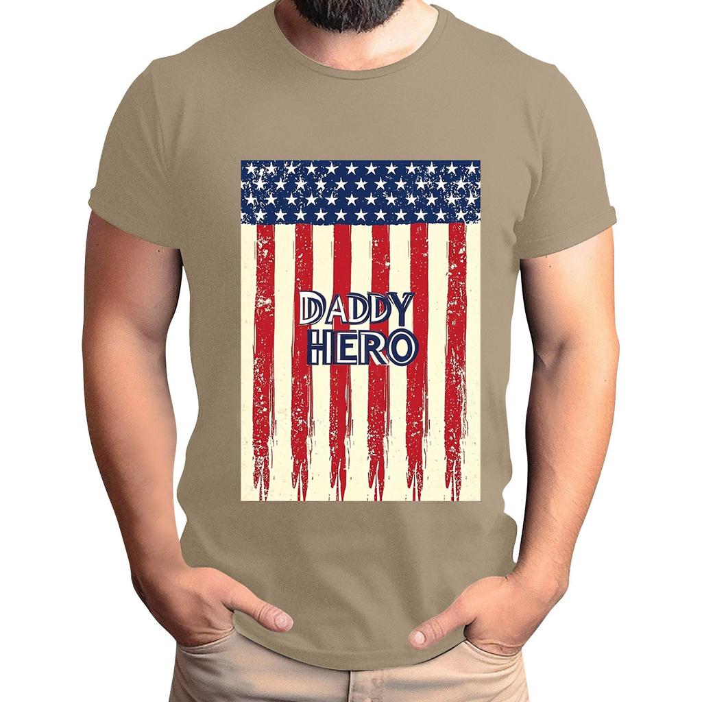 Мужская футболка с принтом флага ко Дню отца, мужской свободный повседневный топ с коротким рукавом