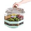 High-end Living Room Coffee Table Candy Nut Snacks Partition Storage Fruit Box Tray Household Double Layer Rotating Dried Fruit with Lid
