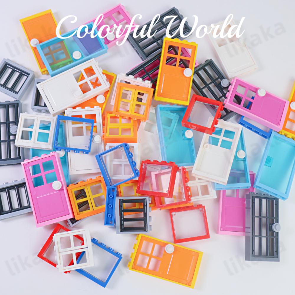 MOC City Friends House Door Window Set Строительные блоки Игрушки Совместимость Классические архитектурные блоки Запчасти DIY Кирпичи Детские игрушки