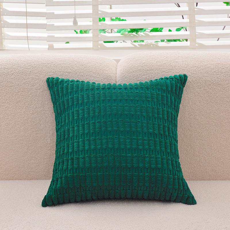 Наволочка из однотонного вельвета в полоску – жаккардовая квадратная наволочка для диванной подушки без вставки