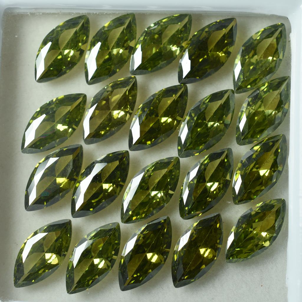 Natural Green Sapphire Loose Gemstone 7x5 mm 21 pcs Marquise Cut September Birthday Birthstone