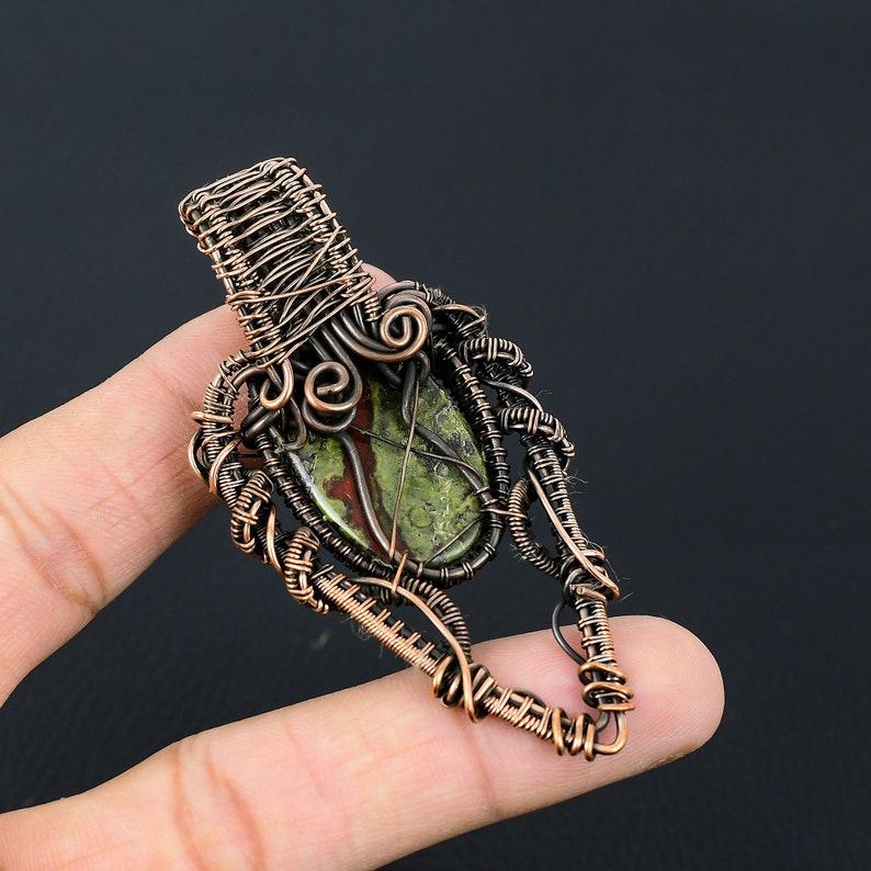 Dragon Blood Jasper Gemstone Pendant Copper Wire Wrapped Pendant Jewelry Copper Jewelry Handmade Pendant Gift For Her Mother Jasper Jewelry