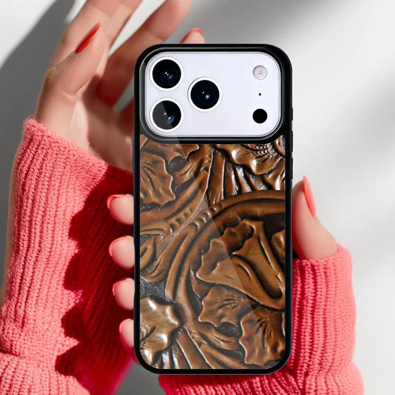 Rustic Brown Western Country Leather soft Phone Case for iPhone 17 Air 16e 15 14 13 Pro Max Back Cover for 12 11 Pro Coque