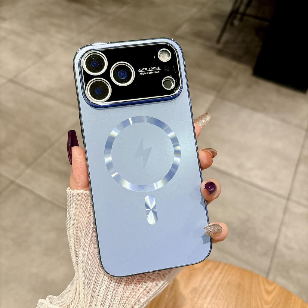Plain Skin Friendly Electorplating Magnetic Case For iPhone 17 Pro Max 16 15 14 13 With Camera Lens Coverage Protector Tik Tok