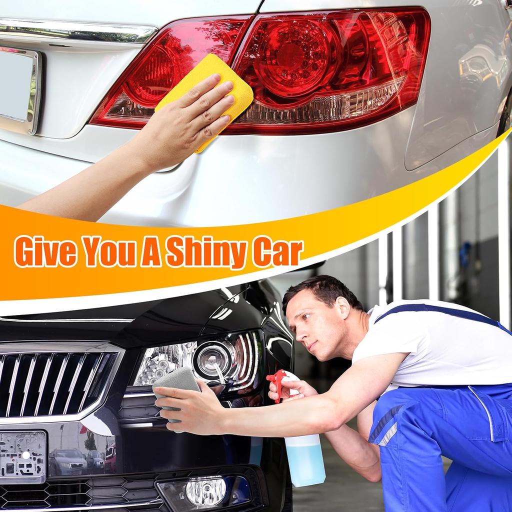 Riakrum 32 Pieces Microfiber Wax Applicator Pads Detailing Car Polishing Sponge For Car Ceramic Coating Applicator Tire Shine Cleaning Pad For