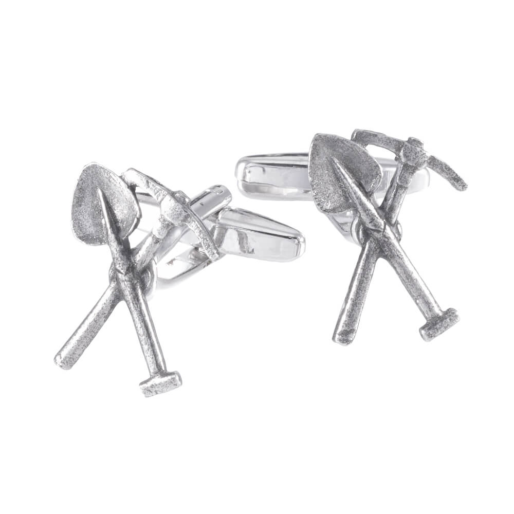 Mining Cufflinks Pickaxe and Shovel X2 Wcl035