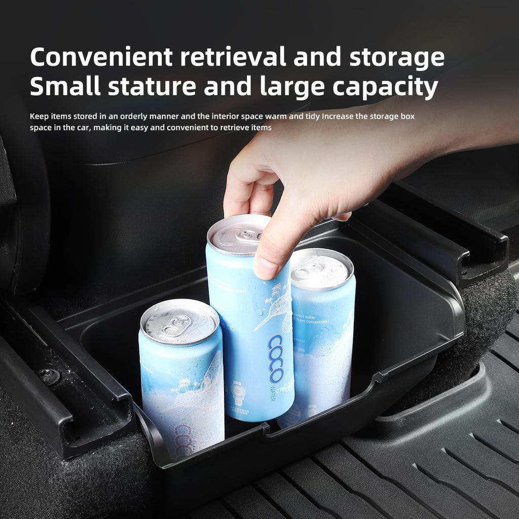 LUCKEASY For Tesla Model Y - The Driver And Passenger Seats Rear Middle Storage Box Under Seat Trash Box Car