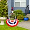 12ft Memorial Day Skeleton Clothing Accessories Patriotic Independence Day Skeleton Costume Set for 4th of July Decoration
