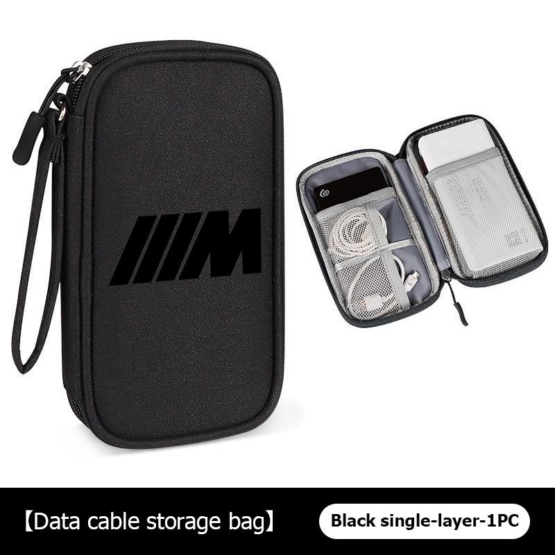 Car Portable Phone Data Line Storage Bag Auto Accessories For BMW Performance M E87 E30 E46 E28 F35 G20 E93 F20 X3 X AA4