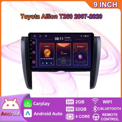 Автомобильный мультимедийный плеер Android 2 Din для Toyota Allion T260 2007-2020, головное устройство, стерео Carplay, GPS-навигация, BT, WIFI, 2 + 32 ГБ