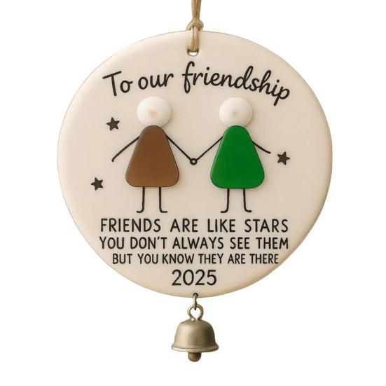 Sea Glass Art Friendship Ornament Handmade Sea Glass Christmas Tree Ornament TRUE Friends Are