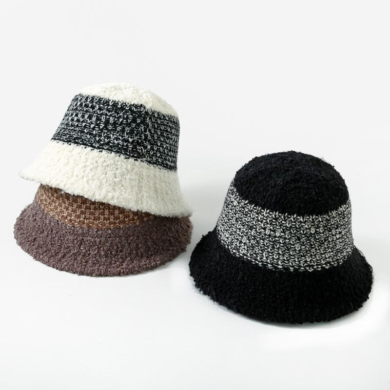 Knit Hat Winter Bucket Hat Women's Fisherman Hat