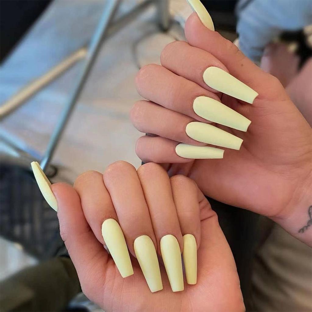 24 шт. однотонные длинные балетные серии Wear Nail False Nail Patch Nail Patch водонепроницаемые съемные