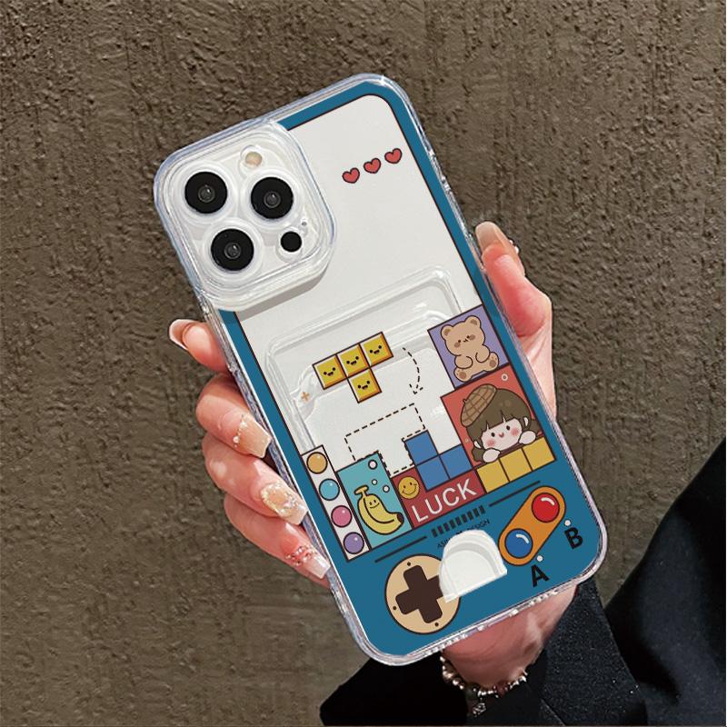 Силиконовый чехол-карман для карт для Xiaomi Redmi Note 12 13 Pro Oppo A38 A58 A78 Vivo Y21 Y22 Samsung A54 A24 Чехол Прозрачный бампер для телефона
