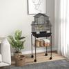 Metal Bird Cage with Plastic Swing, Perch, Food Container, Tray, Handle, for Finches, Canaries, Budgies, 43.5 x 33 x 121