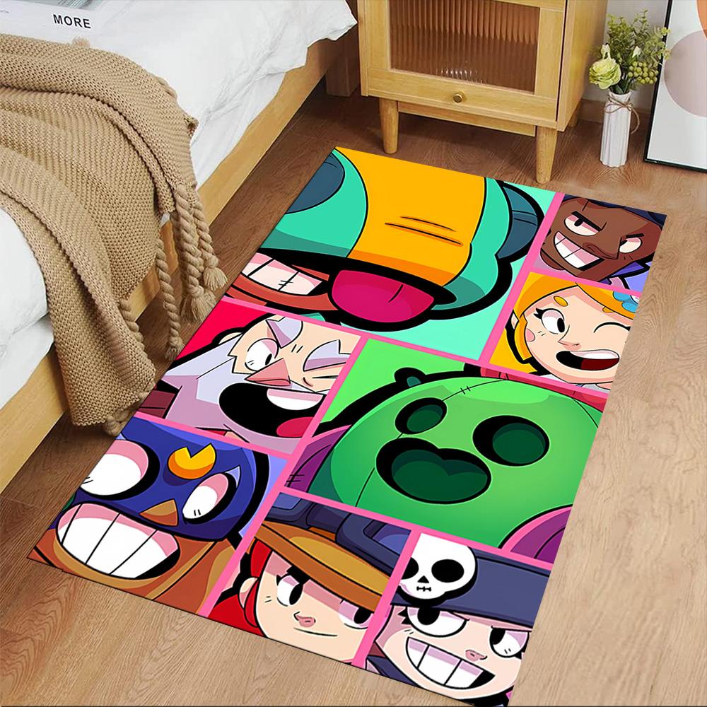 Brawl Stars Floor Rug Office Rug Design for Foyer Dormitory Game Room Entryway Antislip Carpet Decorate Offices Perfect Gift for Friends & Family