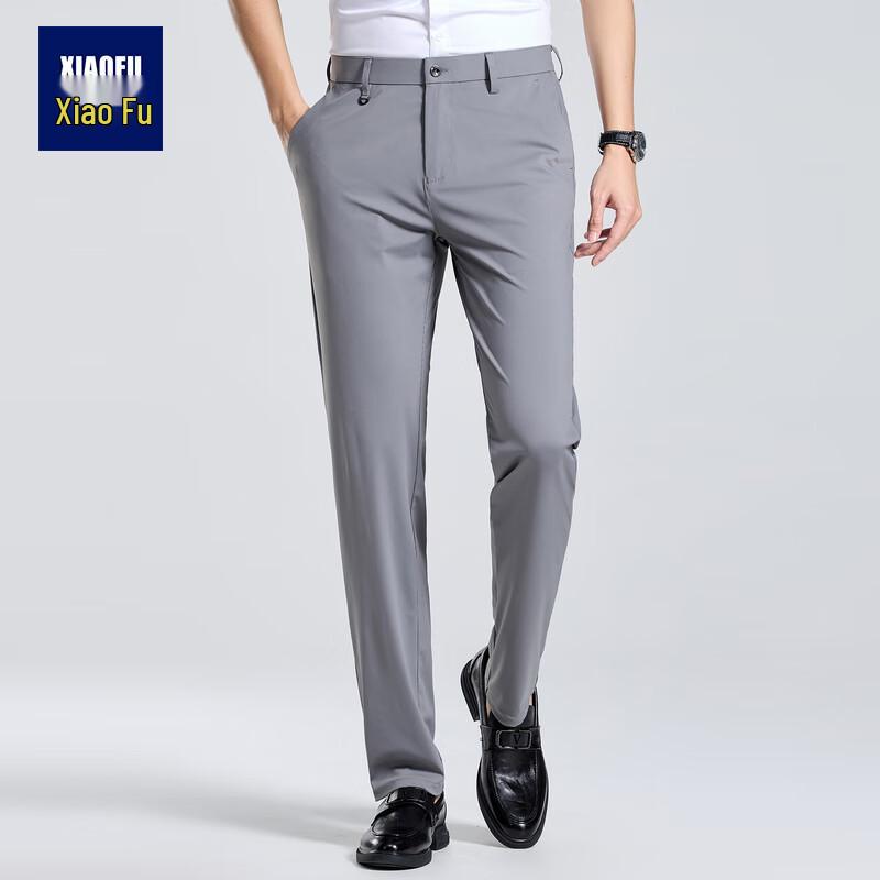 Мужские эластичные брюки прямого кроя в стиле business casual