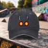 1pc Casual Fashion Evil Eye Horn Print Washed Baseball Cap Premium Versatile Outdoor Accessory Unisex Duckbill Hat Suitable For