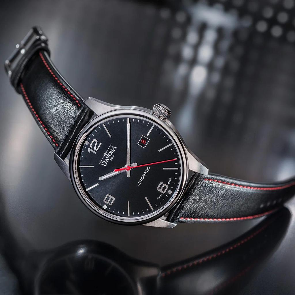 Davosa Gentleman Automatic Watch with Swiss Black Date, Made, 161.566.54, Men's,