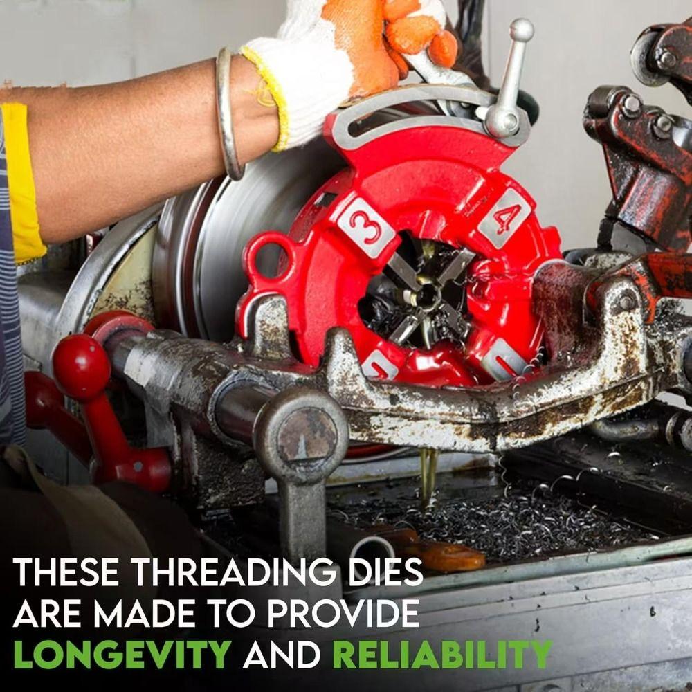 Efficient Universal Die Heads Threader Tool Pipe Threading Tool Kit for 1-2 Inch Pipes