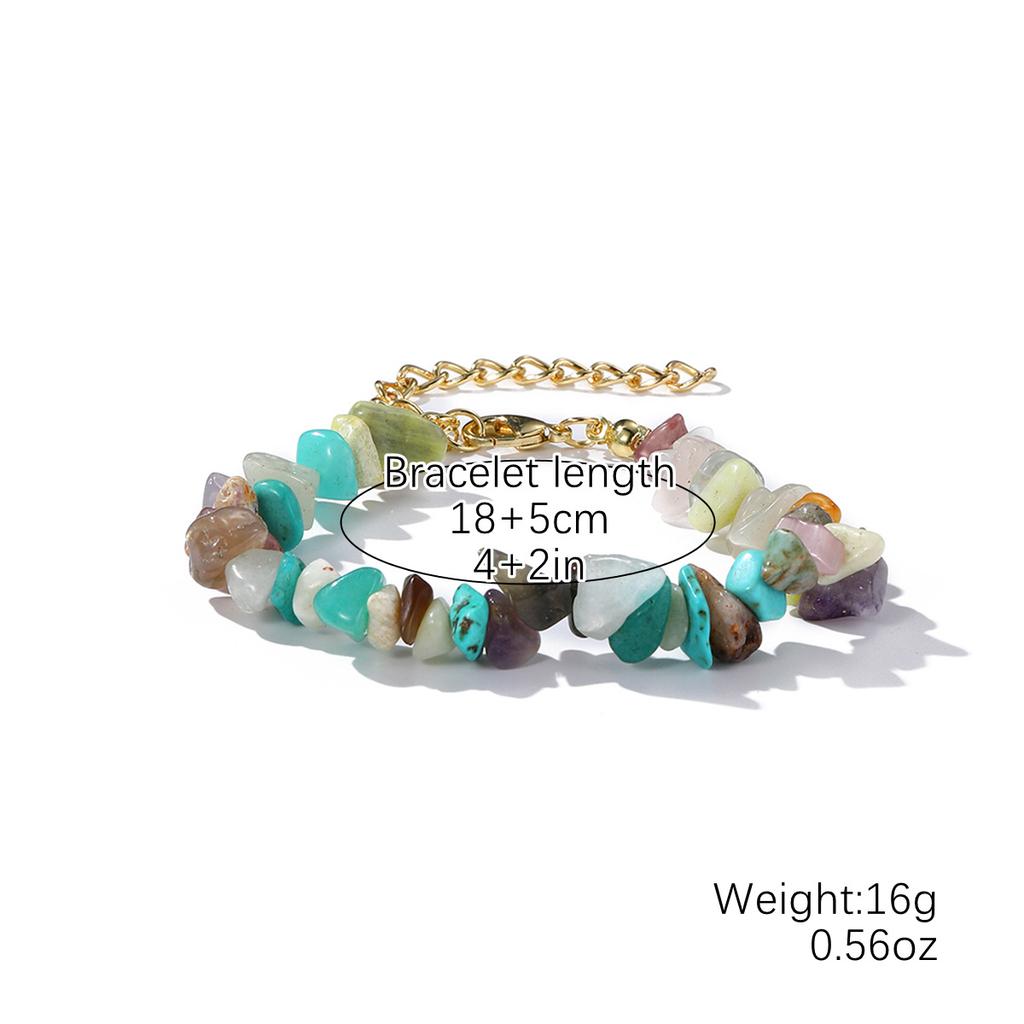 Простота Очаровательные Ювелирные Изделия Подарочные Аксессуары Цепочка Натуральный Гравий Бусины Браслет Браслеты Унисекс Кристалл Богемия