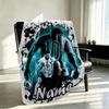 Custom Name Personalized football star Print Blankets, Home Decor, Bedroom, Sofa, Camping, Couch, Gifts for Birthday Christmas