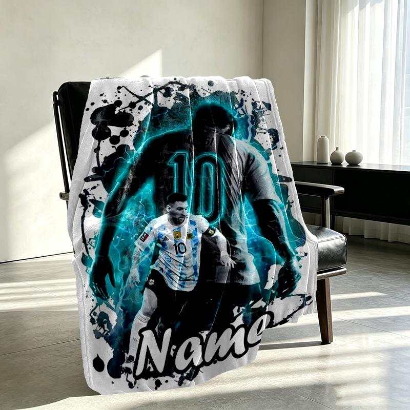 Custom Name Personalized football star Print Blankets, Home Decor, Bedroom, Sofa, Camping, Couch, Gifts for Birthday Christmas