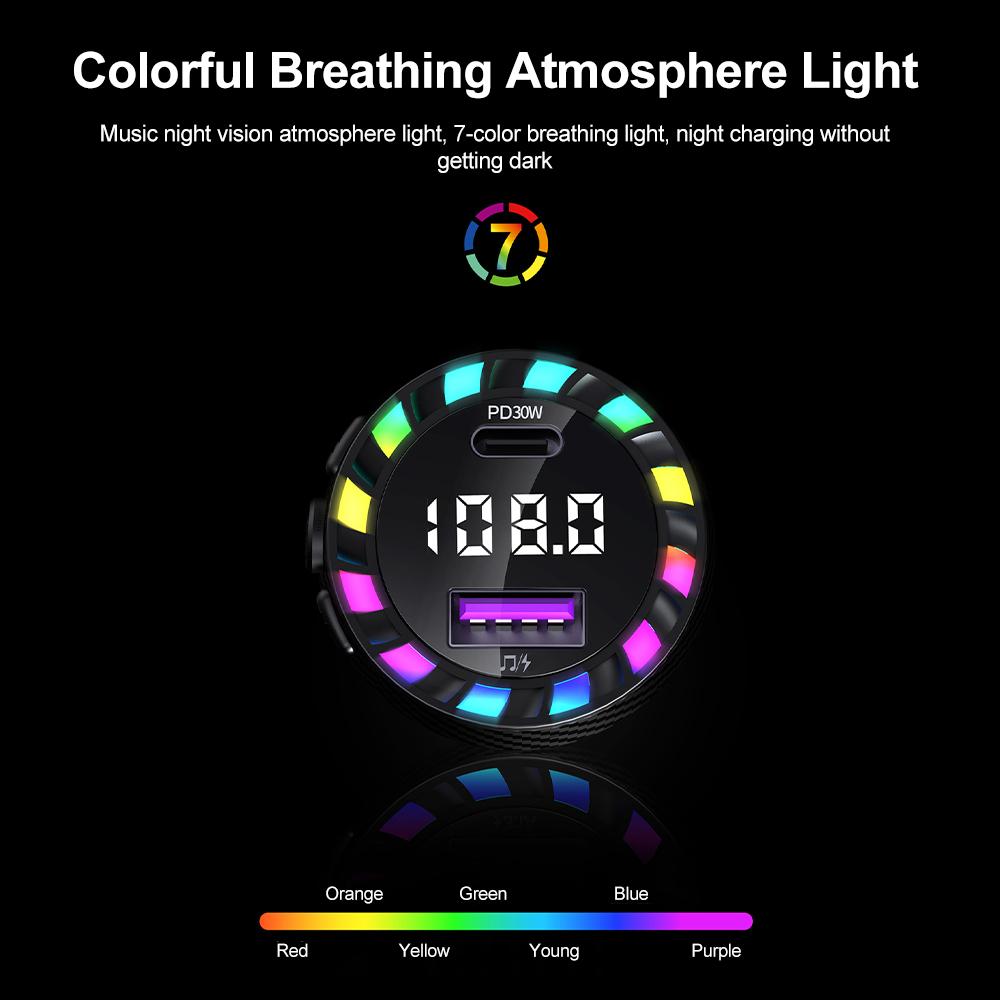 Car Charger PD QC3.0 Dual USB Ports Fast Charging Adapter LED Display with Voltage Monitor for iPhone Samsung Car Accessories