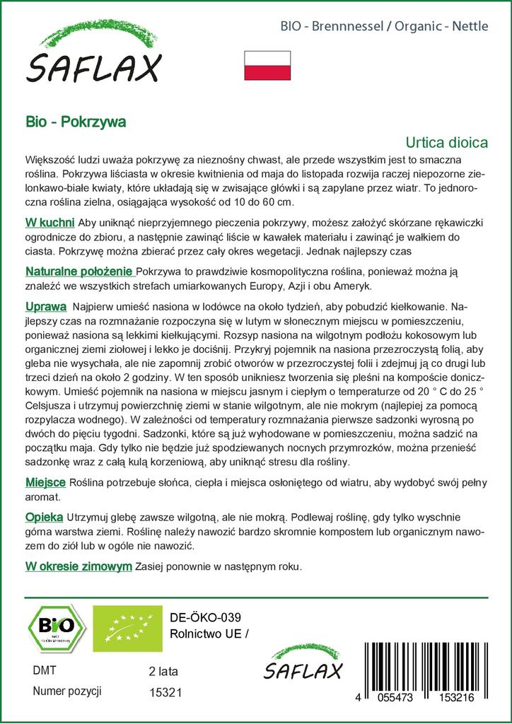 SAFLAX Garden in the Bag - Органический продукт - Крапива - 2000 семян - С субстратом в подходящем пакете - Urtica dioica