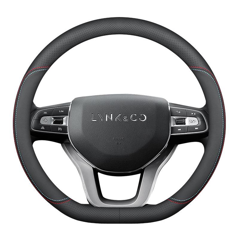 Чехол на руль из натуральной кожи для моделей Lynk & Co 01, 02, 03, 03+, 05, 06 и автомобилей на новых источниках энергии
