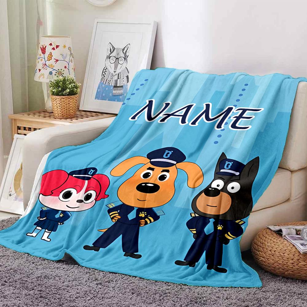 Customizable Sheriff Labrador2 Throw Blanket – Personalized Name, All-Season Cozy Snug Blanket, Machine Washable, Personalized Blanket