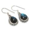 Natural Labradorite Gemstone 925 Solid Sterling Silver Gift Earring 1.25" J9f54