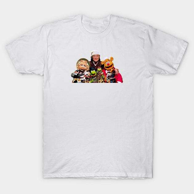 Men Black Print T-shirt Muppet Christmas Carol No-Cut Heat Transfer Print Cotton Tshirt
