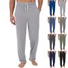 Men's Plain Knit Solid Pocket Casual Pants Home Pajama Pants
