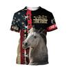 Summer Men's T-Shirt Funny Animal Print Running Horse Pattern Fashion Round Neck Short Sleeve Shirt Street Casual Oversized Top